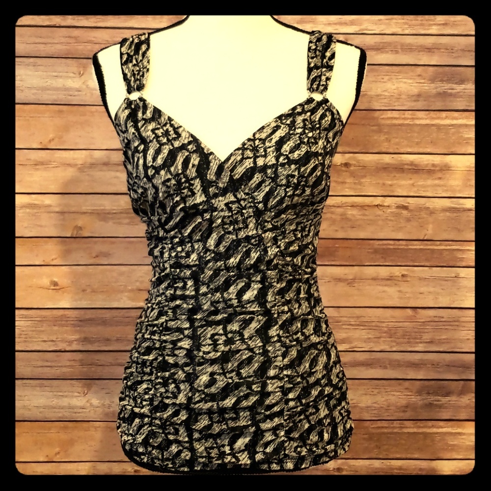 EXPRESS - Black & Gold Shimmer Cami - Small